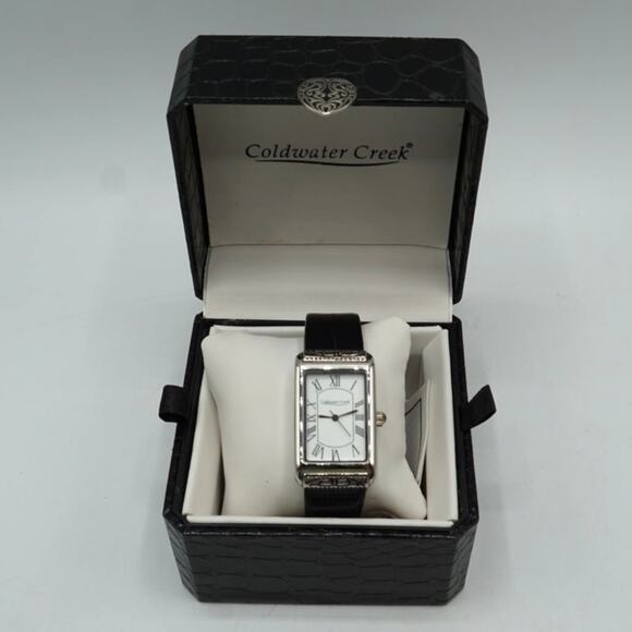 Coldwater Creek Pedre Women's Crocn Scroll Watch Leather Band W/ Box New Battery - Picture 1 of 5